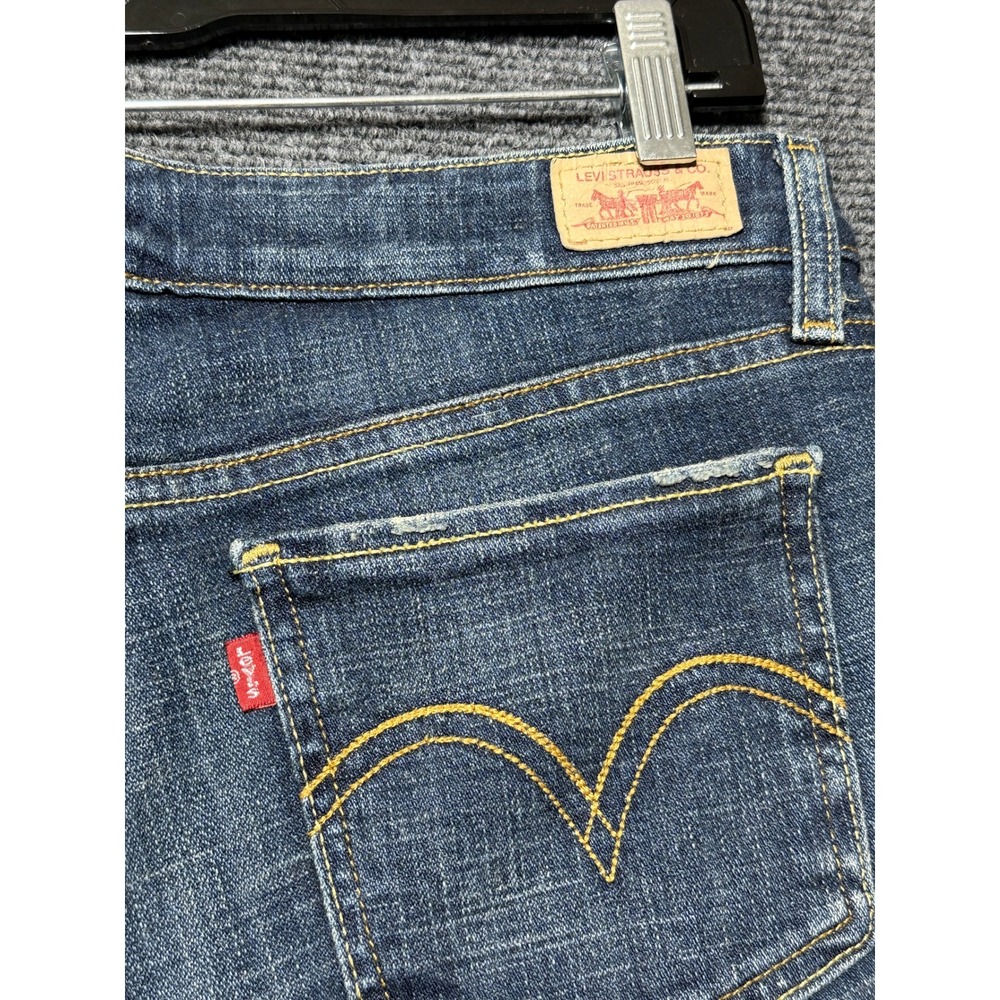 Levi's 518 Superlow Bootcut Jeans Women 7 Short Blue Low Rise Stretch - Picture 9 of 10